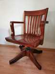 Zabytkowy obrotowy, dębowy fotel biurowy, Chicago Chair Co.