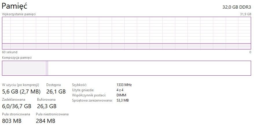 Komputer Intel Core i7, 32 GB RAM, Radeon