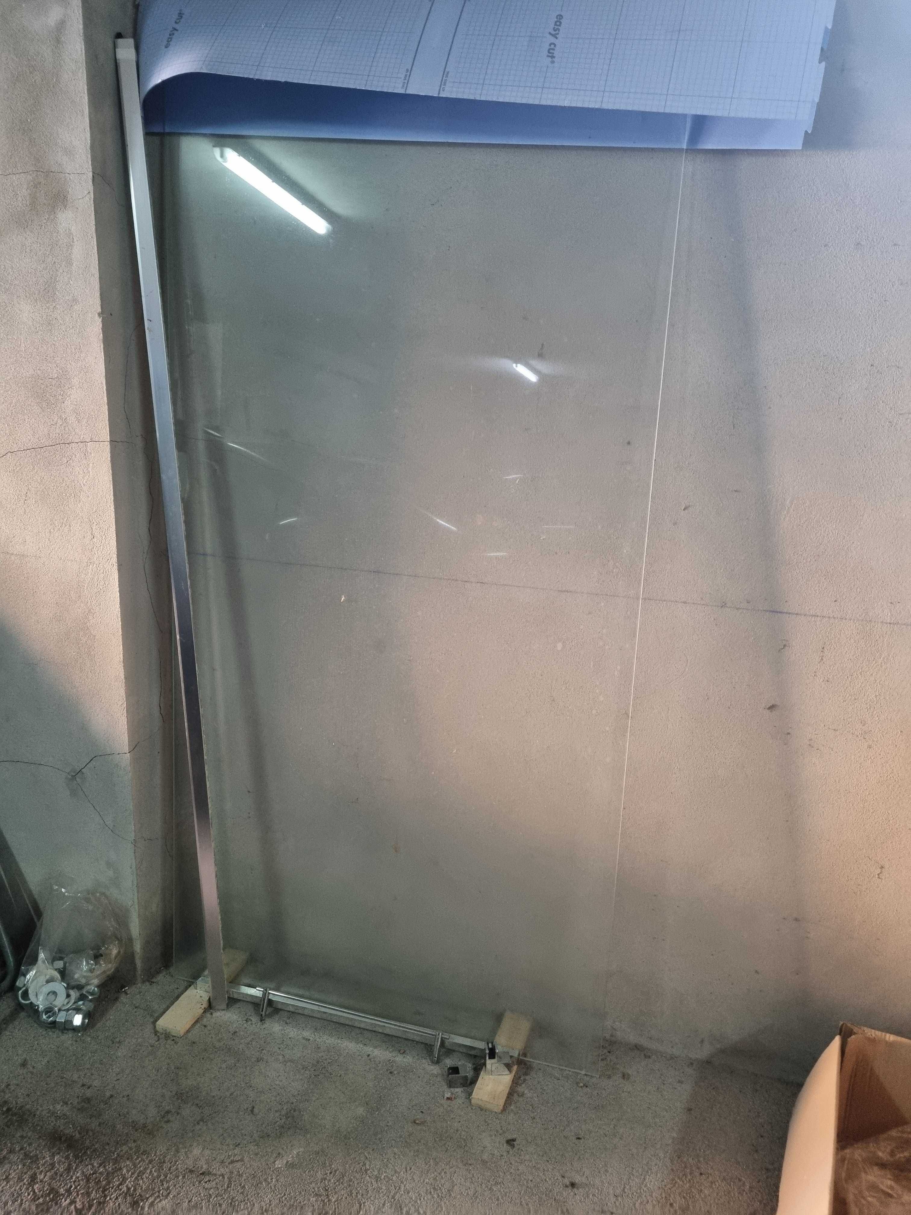Painel fixo vidro base duche