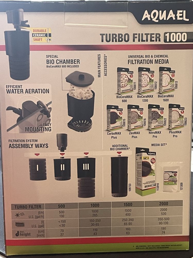 Filtro para aquario 1000l/h