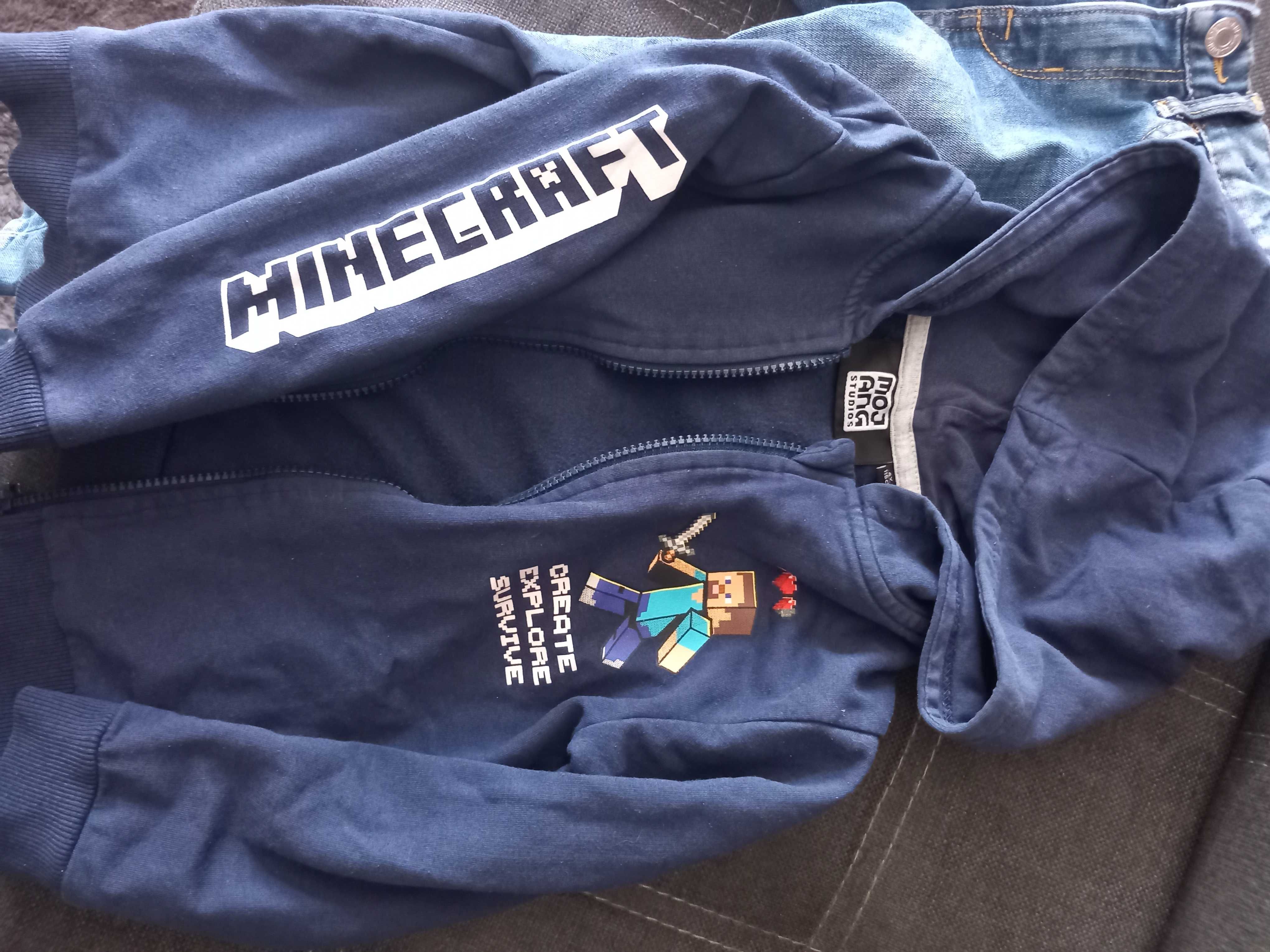 Bluza minecraft i jeansy 5-6 lat