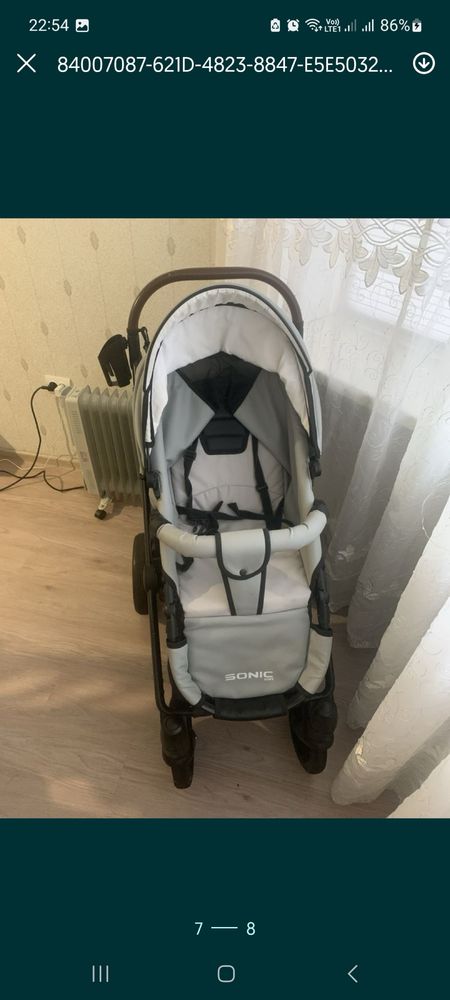 Коляска 3 в 1 сірого кольору