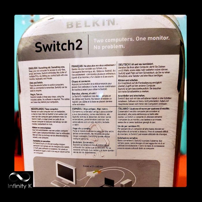 Belkin Flip Series 2 Port USB/VGA KVM Switch c/ suporte de áudio