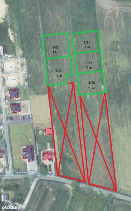 Atrakcyjne działki w Grabiku od 11 do 14 arów.