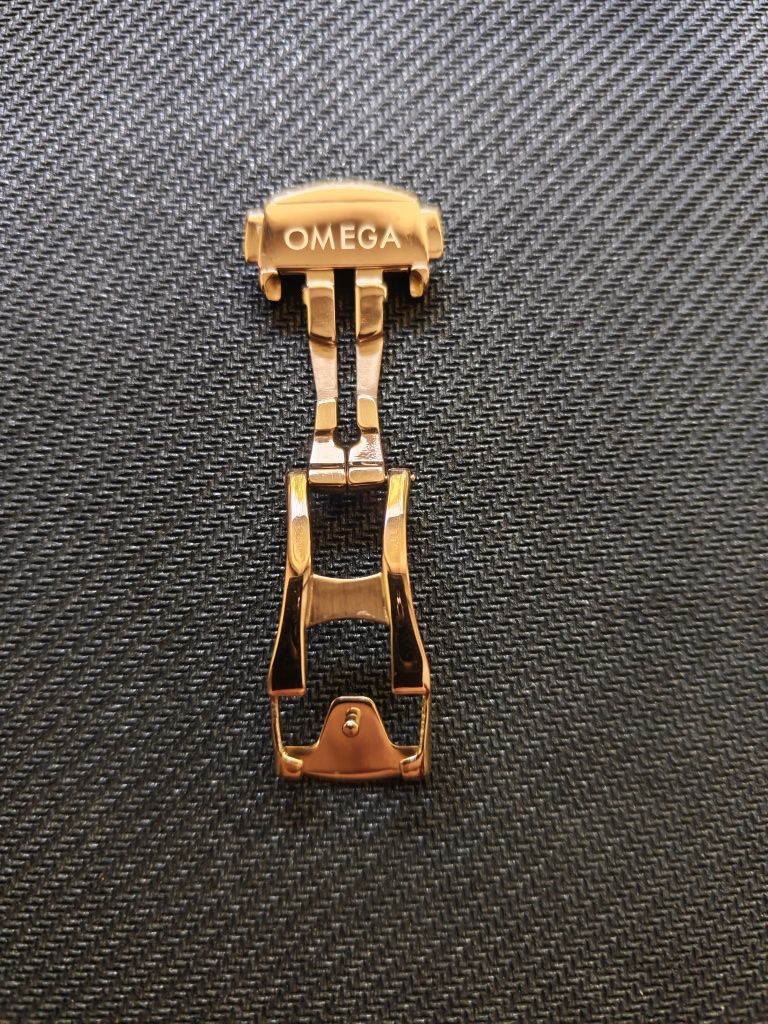 Klamerka motylkowa do zegarka Omega 16 mm. kolor różowe złoto