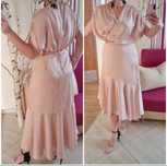 Beżowa Satynowa sukienka midi asos luxe kopertowa 46 3 xl