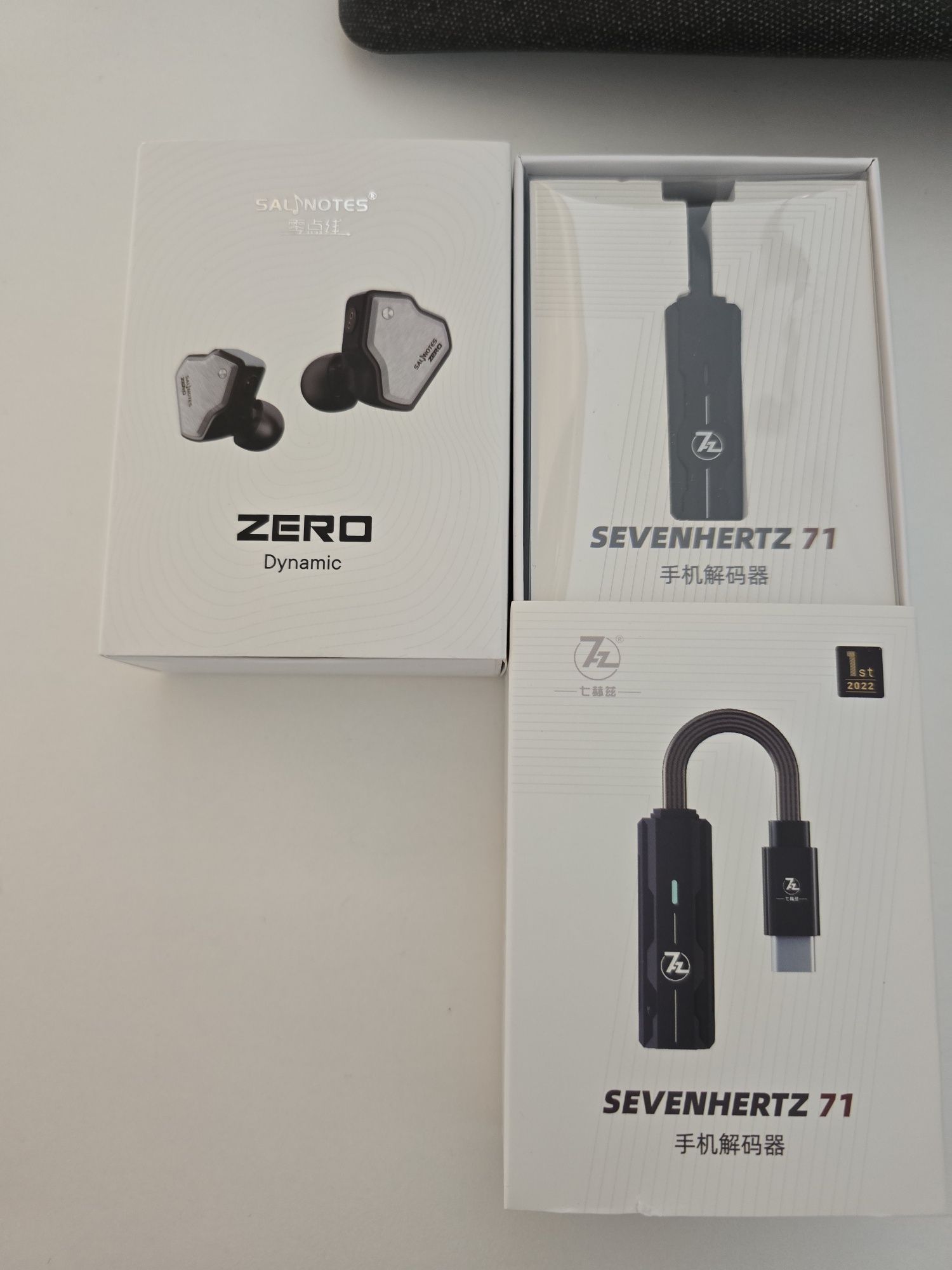 7Hz Salnotes Zero + 7HZ  71 dongle DAC. Słuchawki douszne + wzmacniacz
