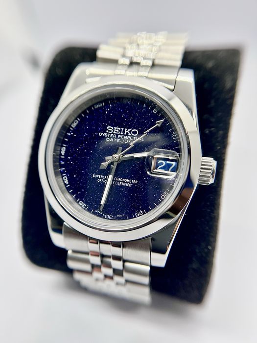 Customowy zegarek automatyczny „Seiko Mod Datejust Sandstone Dial”