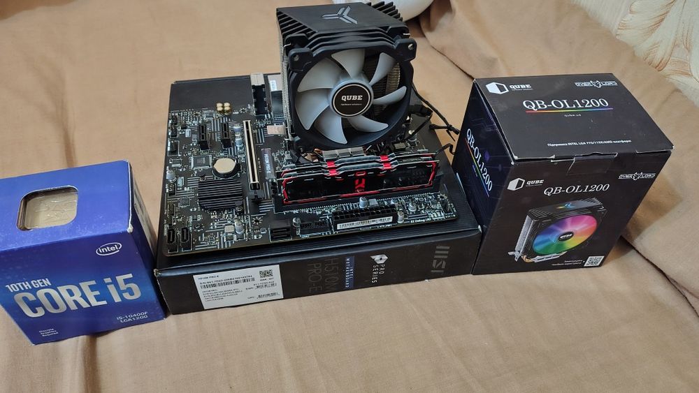 Комплект I5 10400f + MSI H510M PRO-E + QB-OL1200 + Goodram 2x8 (16 gb)