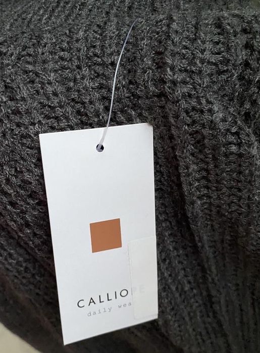 Теплое натуральное вязаное платье свитер с горлом calliope испания