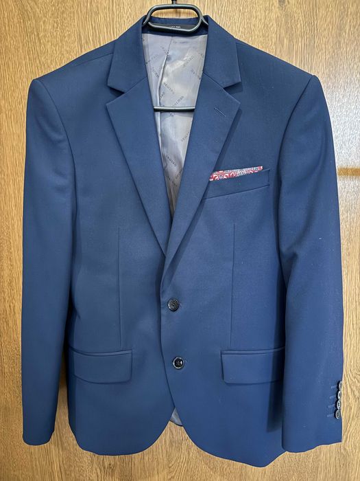 Garnitur granatowy studniówka Recman, rozmiar ok. 166-168cm Slim wełna