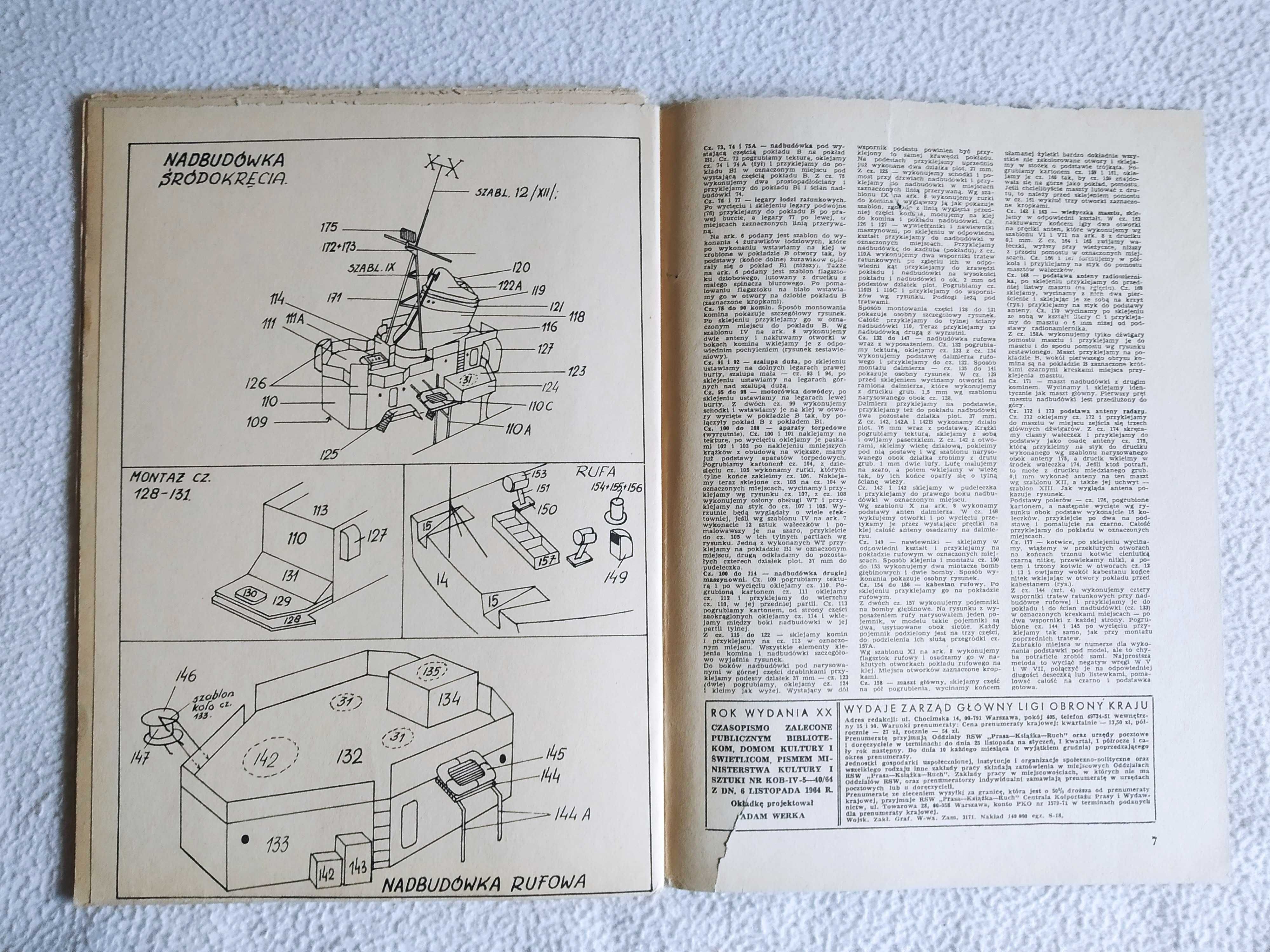 Mały Modelarz 6/1978 Niszczyciel "Grom" (II)