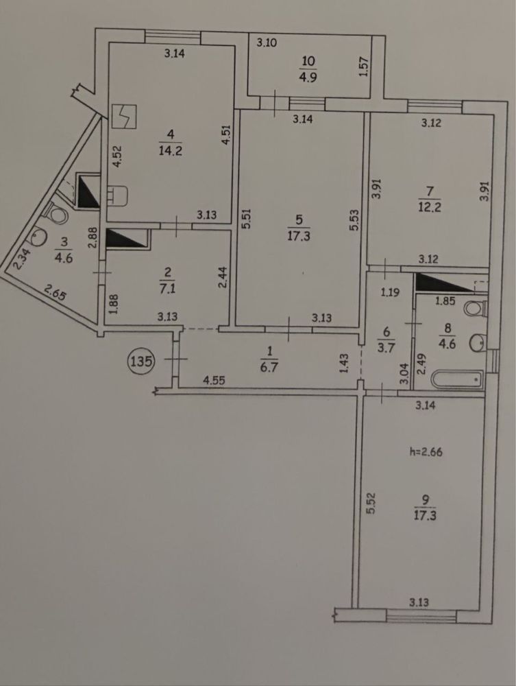 Тепла 3к квартира від власника Милославська 12 Троєщина (Милославская)