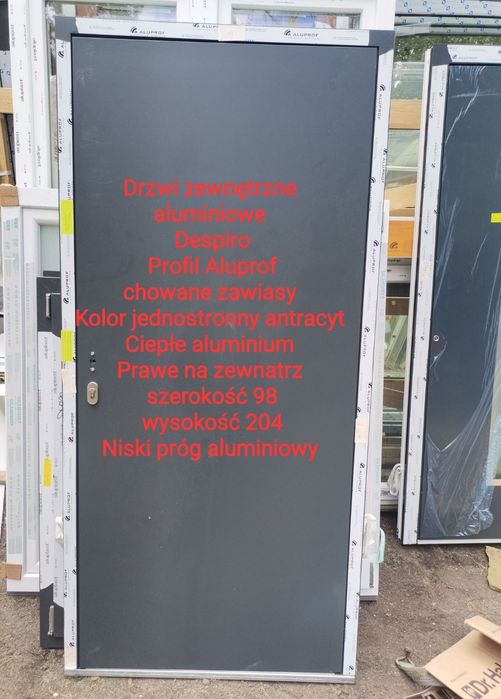 Drzwi zewnętrzne  MOCNE 4 zawiasy Antracyt 50% ceny