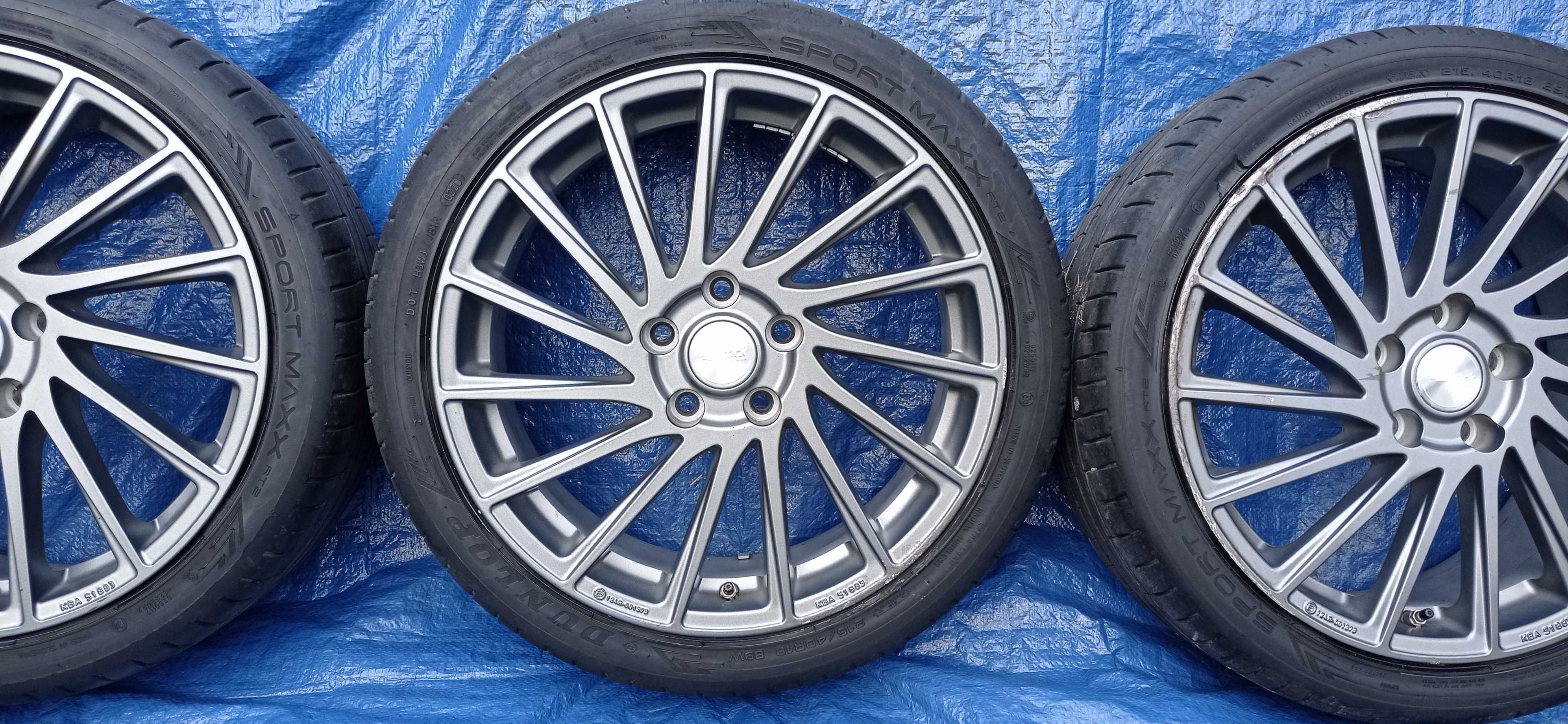 Felgi Koła Aluminiowe BROCK 215/40/R18 DUNLOP 7mm 5x114.3 TOYOTA HONDA