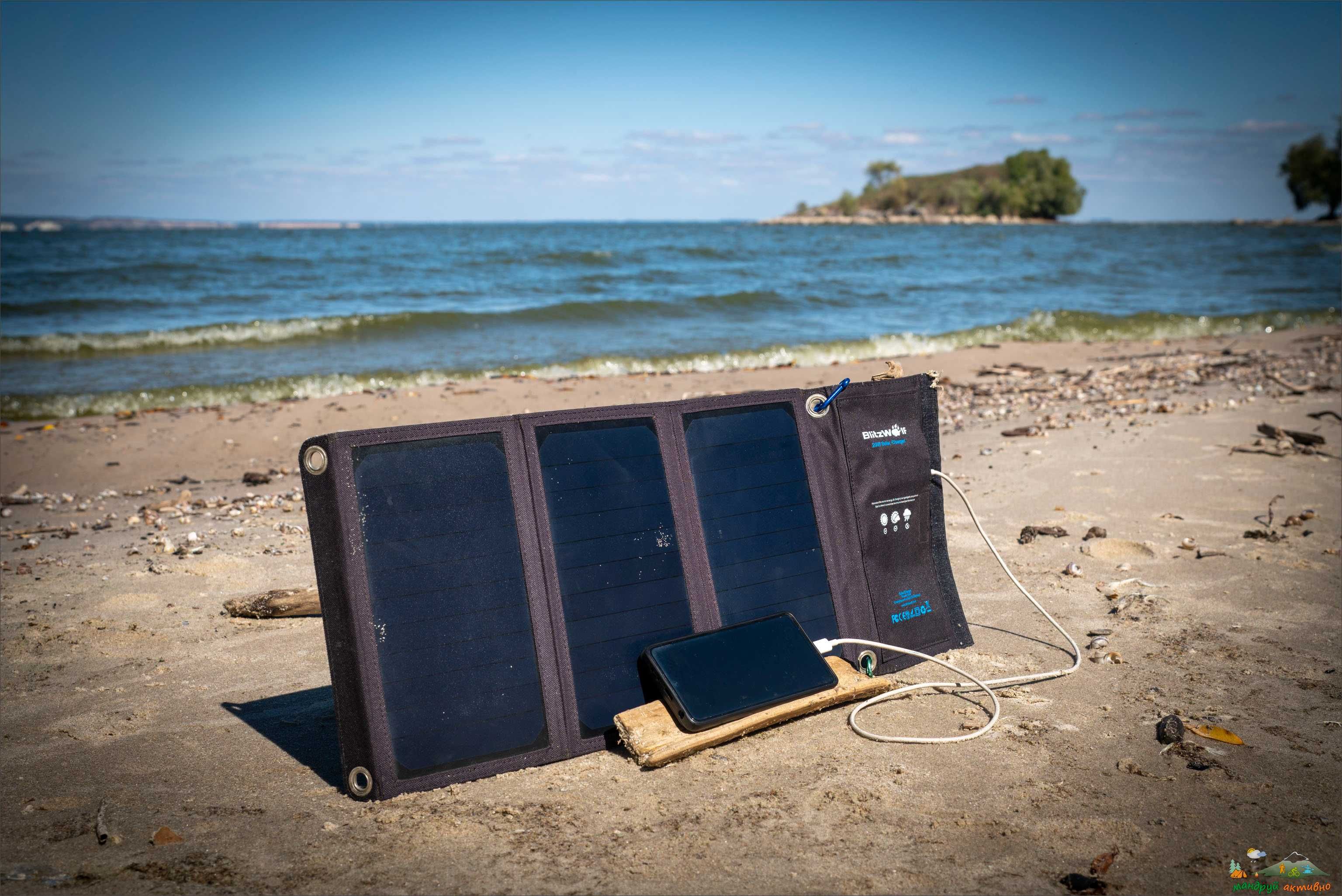 Портативна зарядна сонячна панель BlitzWolf 20W 2 USB