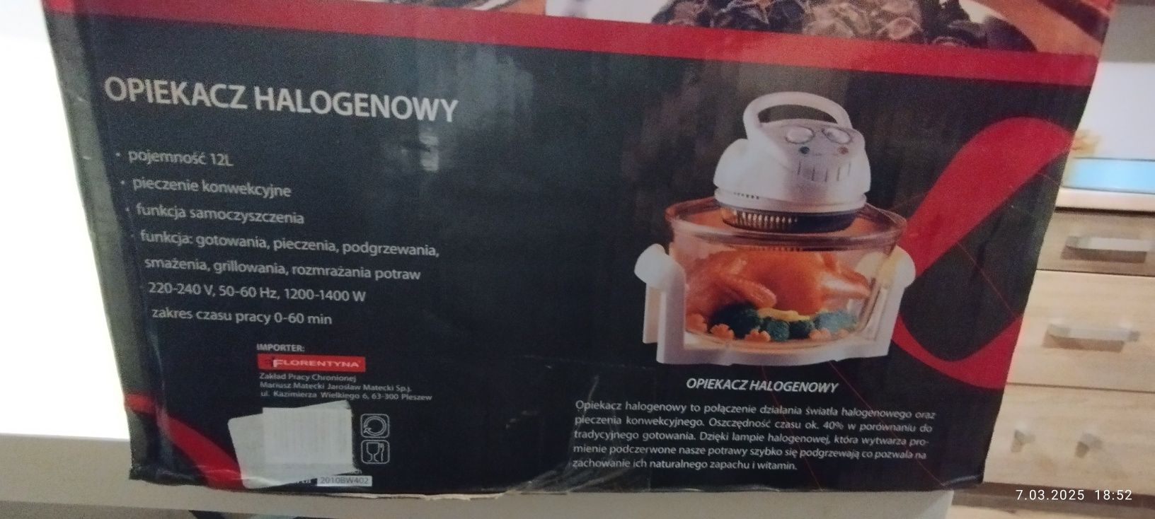 Opiekacz halogenowy  nowy