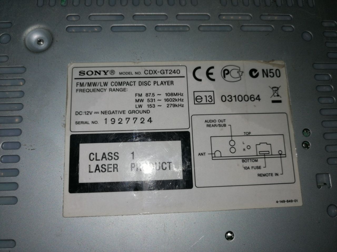 Sony Xplod CDX-GT240