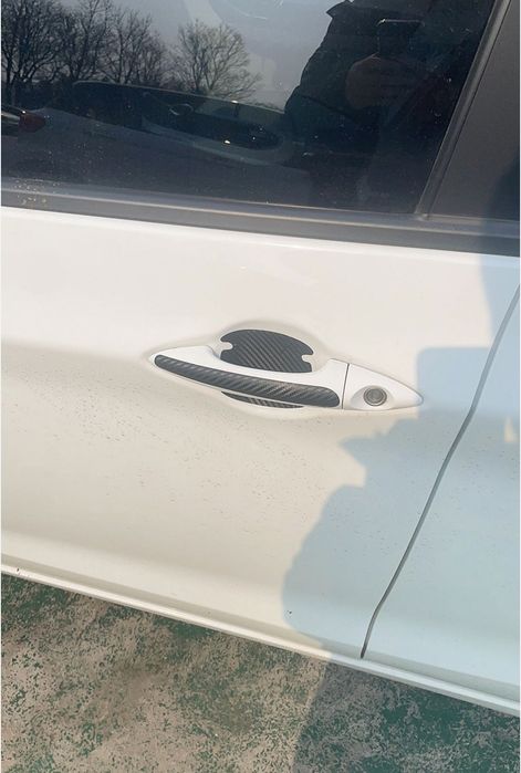 Захисні наклейки на ручки авто Карбон