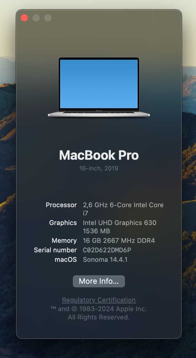 MacBook Pro 16 2019 Intel I7 - 16/512gb - AMD Radeon Pro 5300M 4 GB