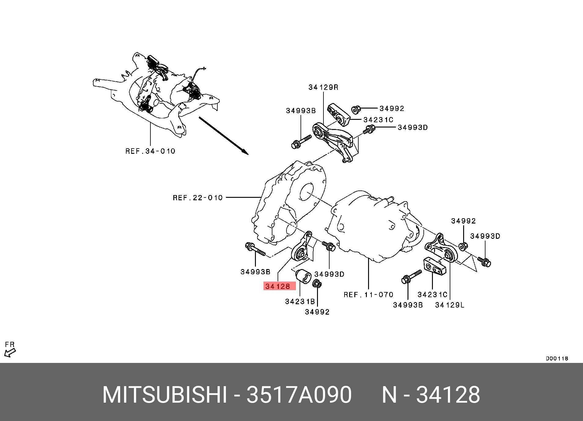 Подушка,опора передня заднього редуктора Mitsubishi Outlander 3517A053