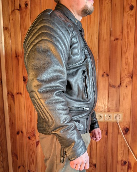 Шкіряна мотокуртка Euro style 48 size ідеальний стан, натуральна шкіра