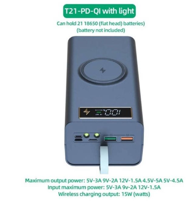 Корпус PowerBank T21-PD-QI
