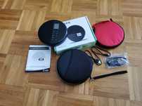 Discman CD-MP3 z funkcją podwójnych głośników i akcesoria