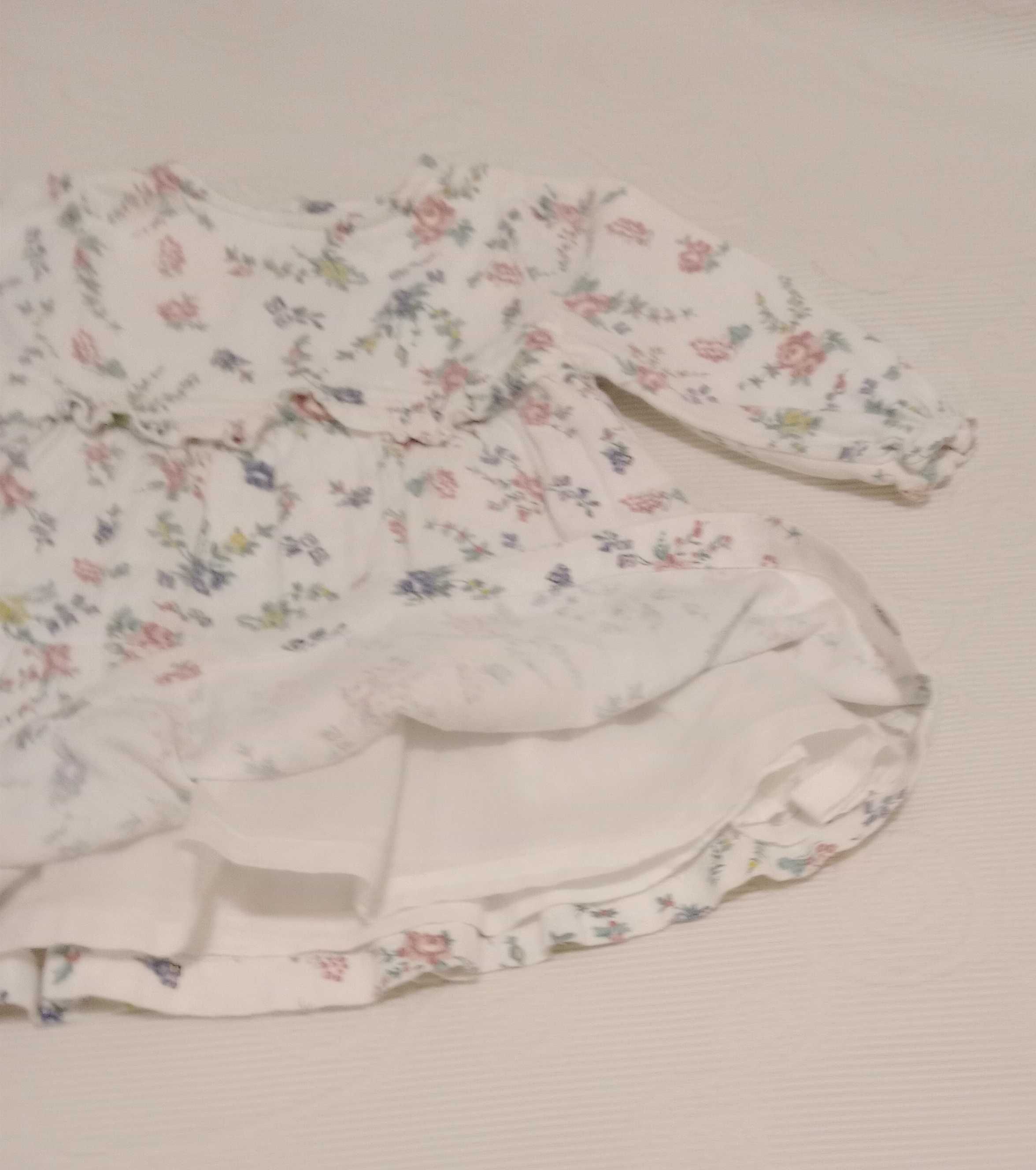 Vestido  6/ 9 meses, 100% algodão, forrado, Florido Marca Zippy  Baby