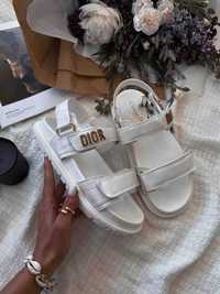 Сандали Dior Sandals All White/Gold босоножки