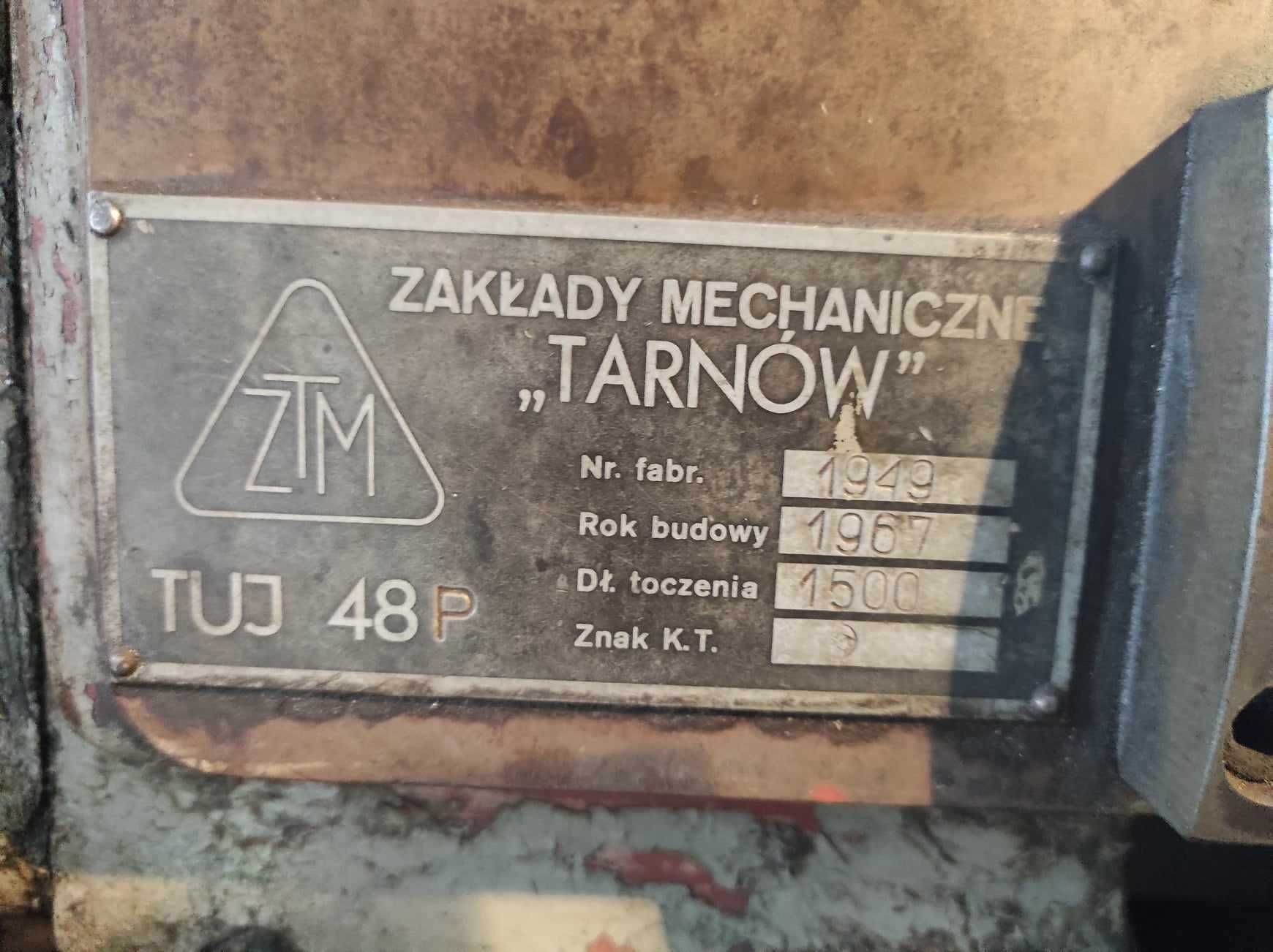 Tokarka ZTM TUJ 48P x1500 Zakłady mechaniczne "Tarnów"