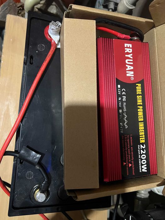 Резервне живлення Акумулятор  12В-100Ah+інвертор 2.2 Квт безперебійний