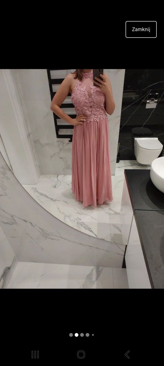 Sukienka długa różowa
