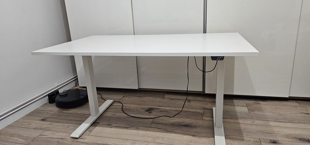 Biurko z regulacją wysokości, elektryczny/biały, 140x80 cm