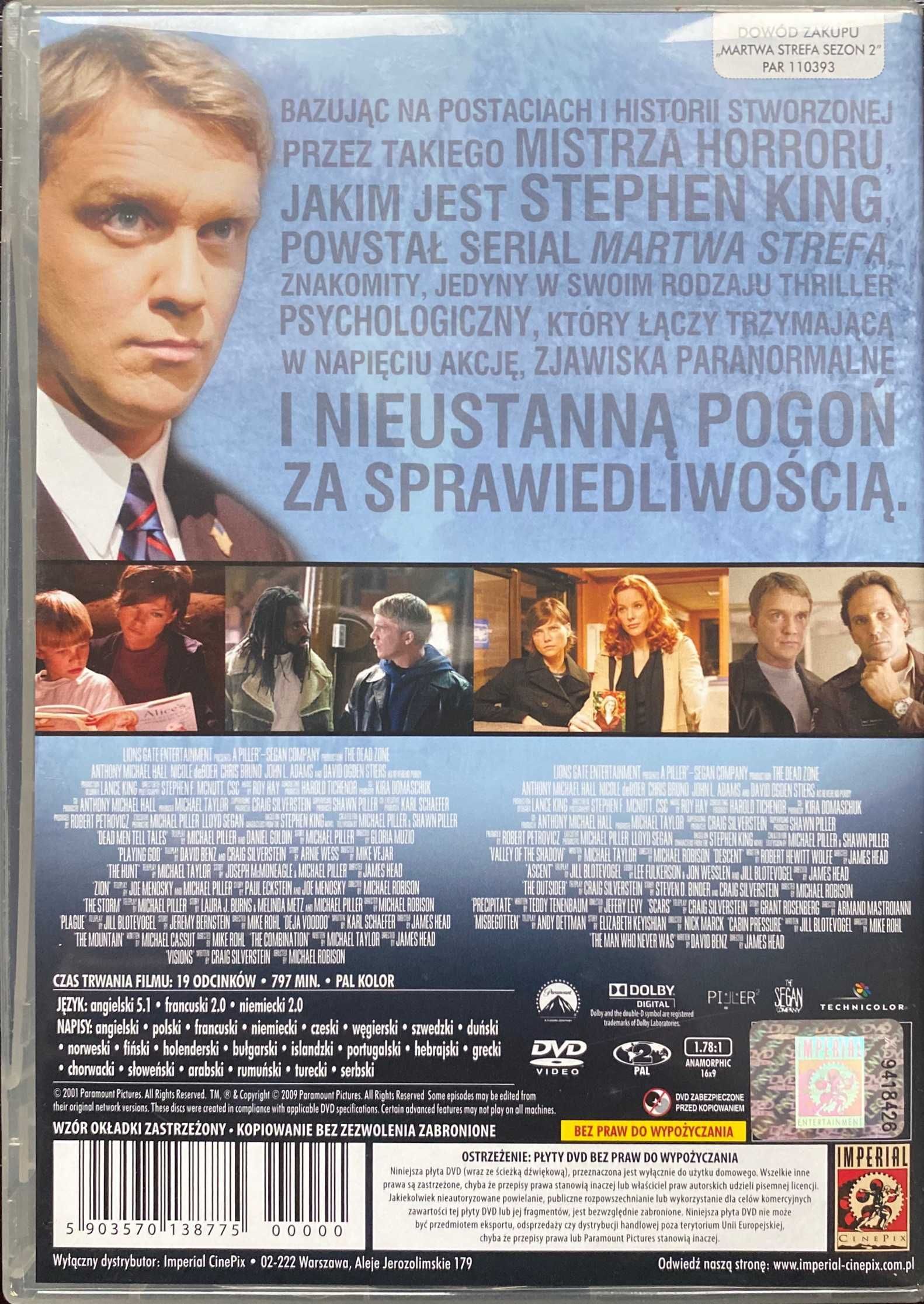 Film DVD Martwa Strefa -  Sezon Drugi (5x DVD)