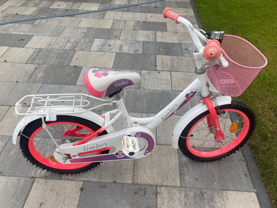 Rower 16” biało-różowy