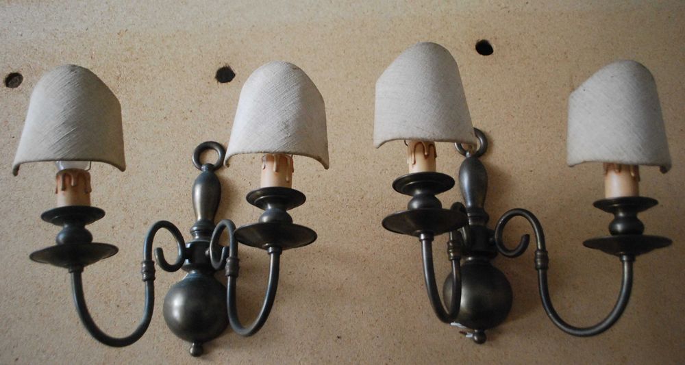 Candeeiros de Teto e de Parede em Metal Bronze (Com Mais de 50 Anos)