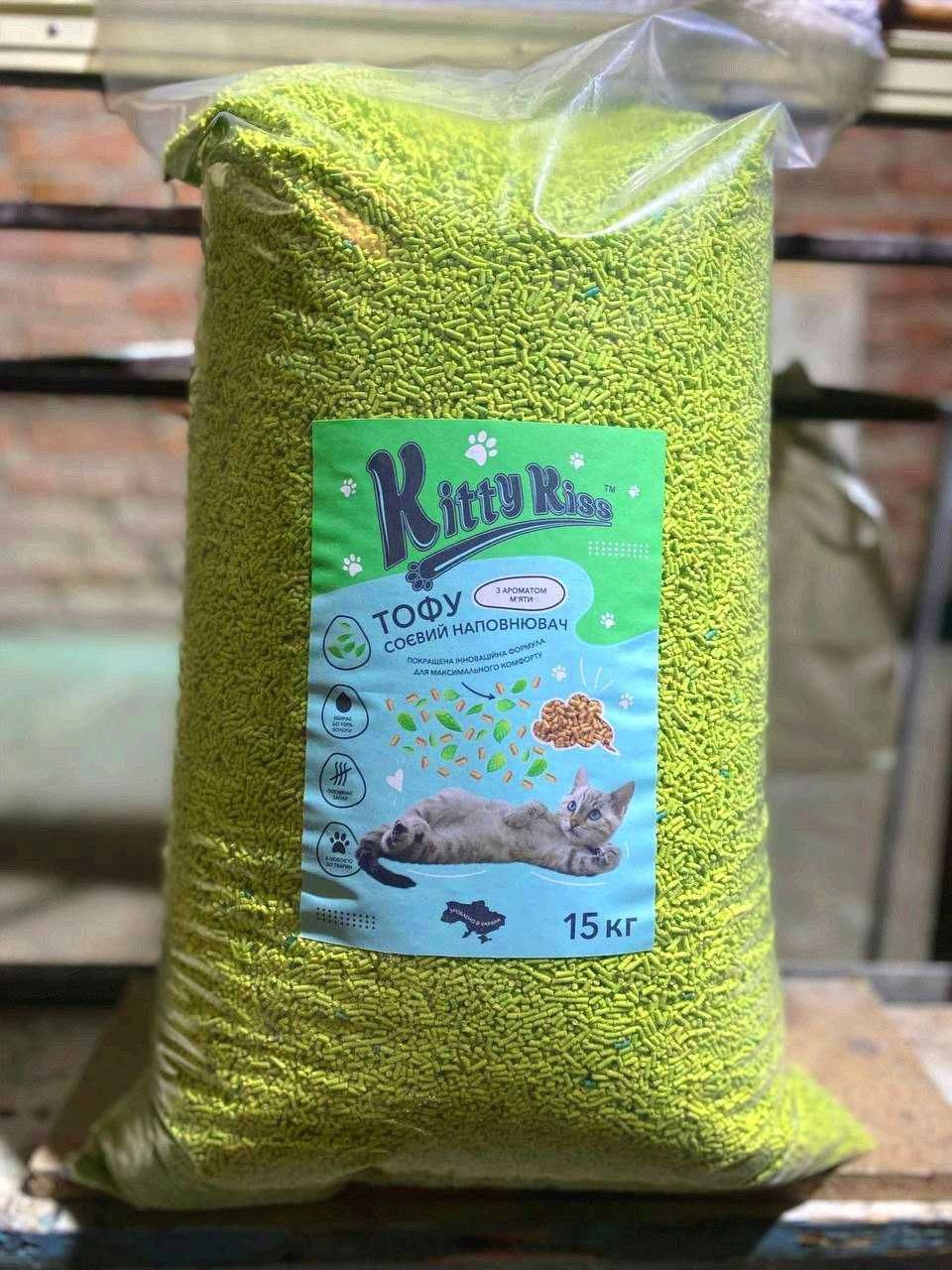 Тофу комкуючий наповнювач для котів Tofu  15 кг соєвий