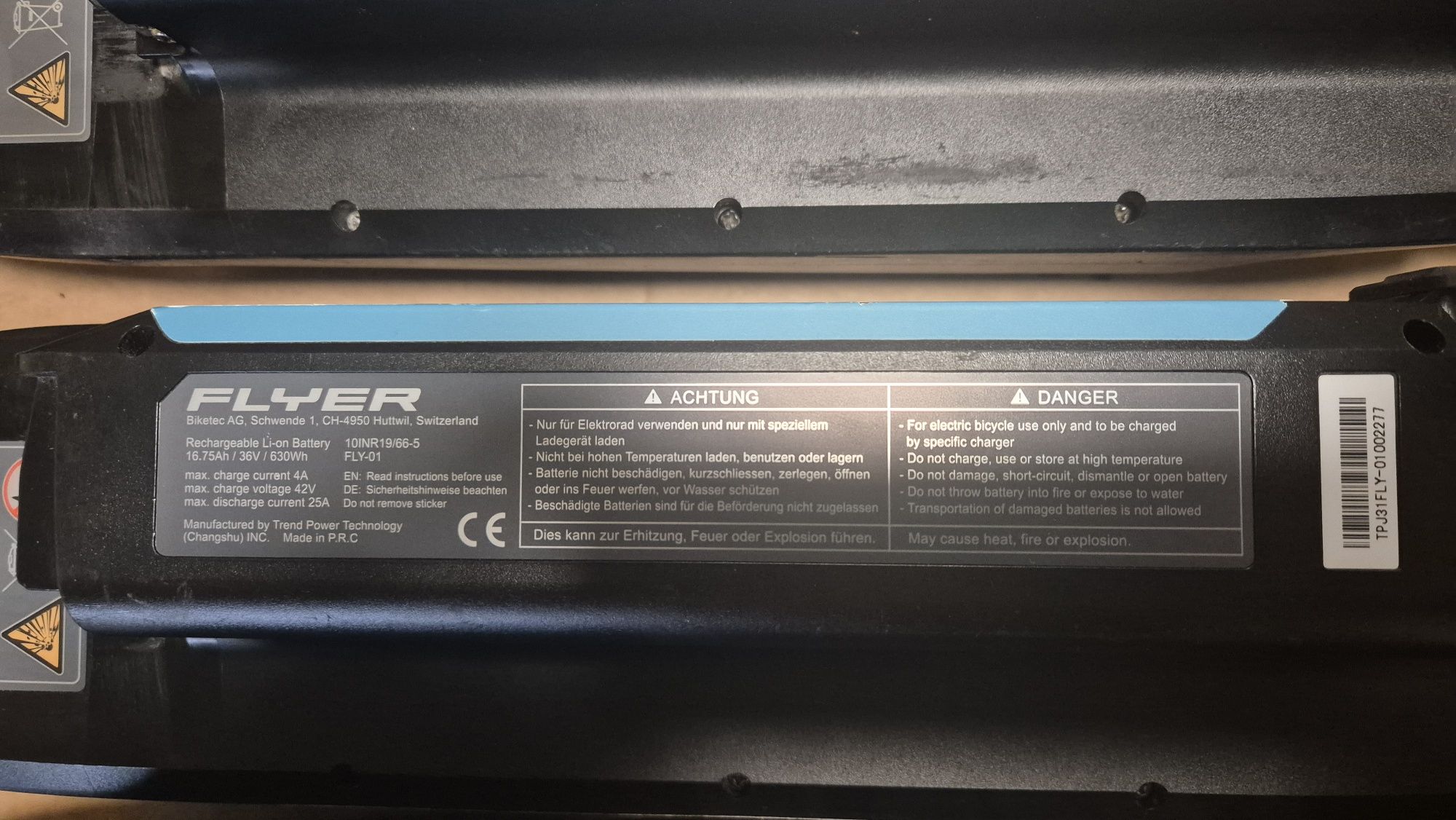 Батарея з електровелосипеда, Flyer SIB 36v  16ah  panasonic