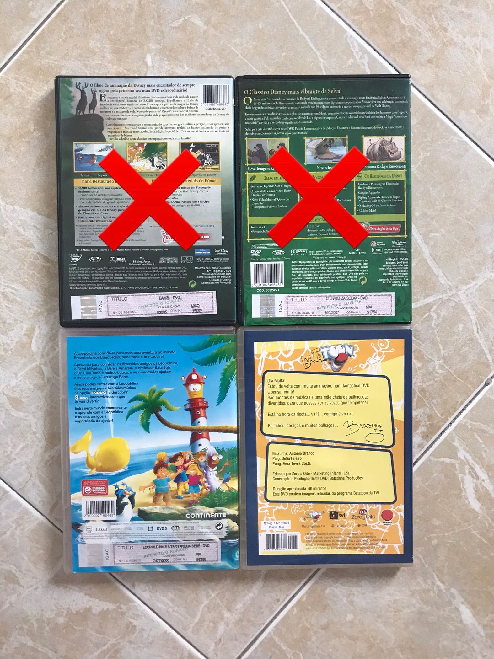 Diversos DVDs infantis