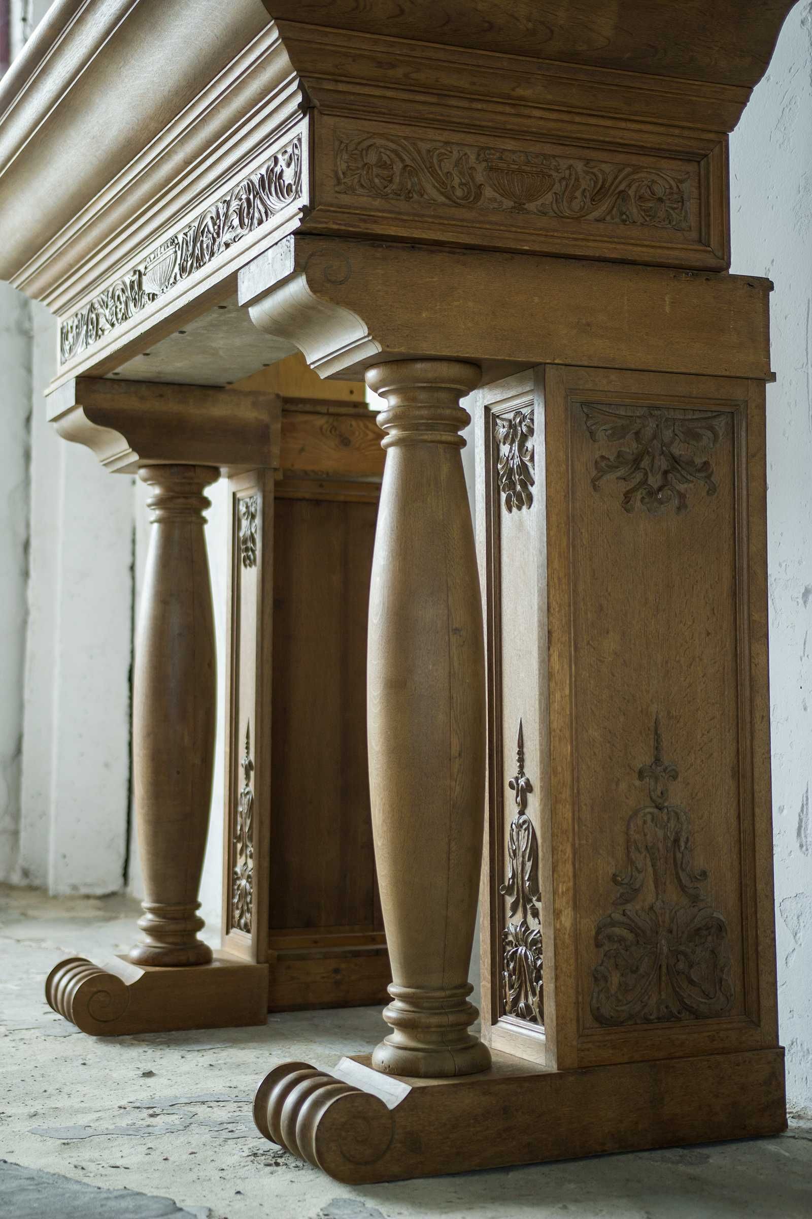 Prawdziwy unikat !!! Dębowy portal kominkowy antyk obudowa kominka