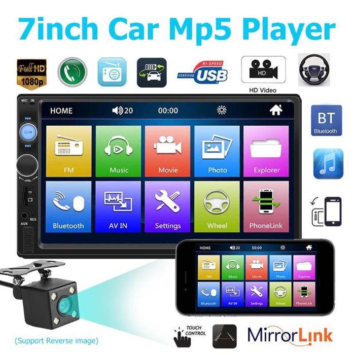 Pioneer PI-7010 2DIN CarPlay магнітола сенсорна, Bluetooth