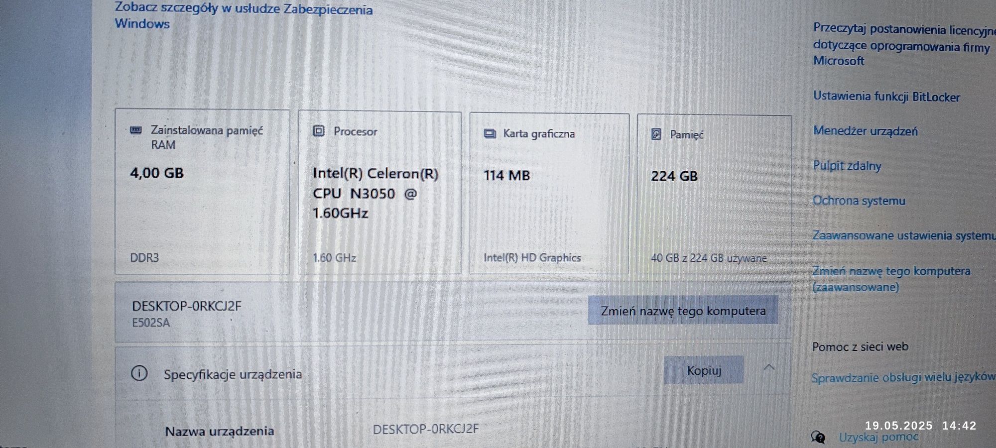 Laptop Asus R417M uszkodzony