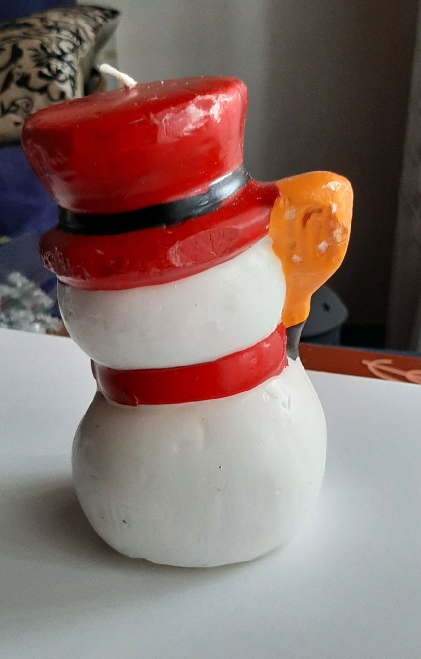 Vela de Natal Boneco de Neve 14 cm