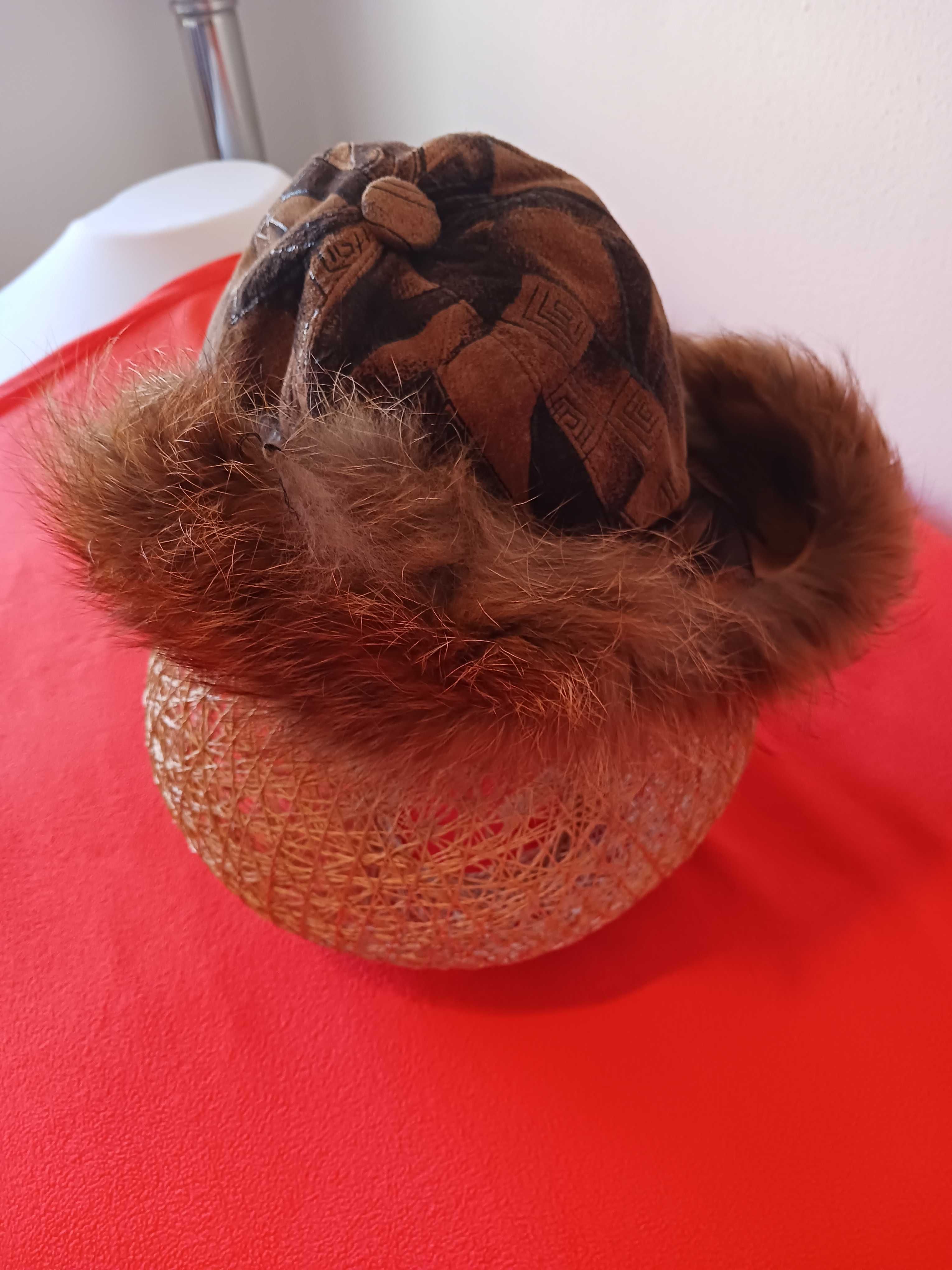 Chapéu de inverno feito à mão em pele de raposa genuína (senhora)