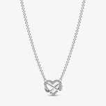 Colar Pandora Sparkling Infinity Heart em Prata de Lei S925 Novo!