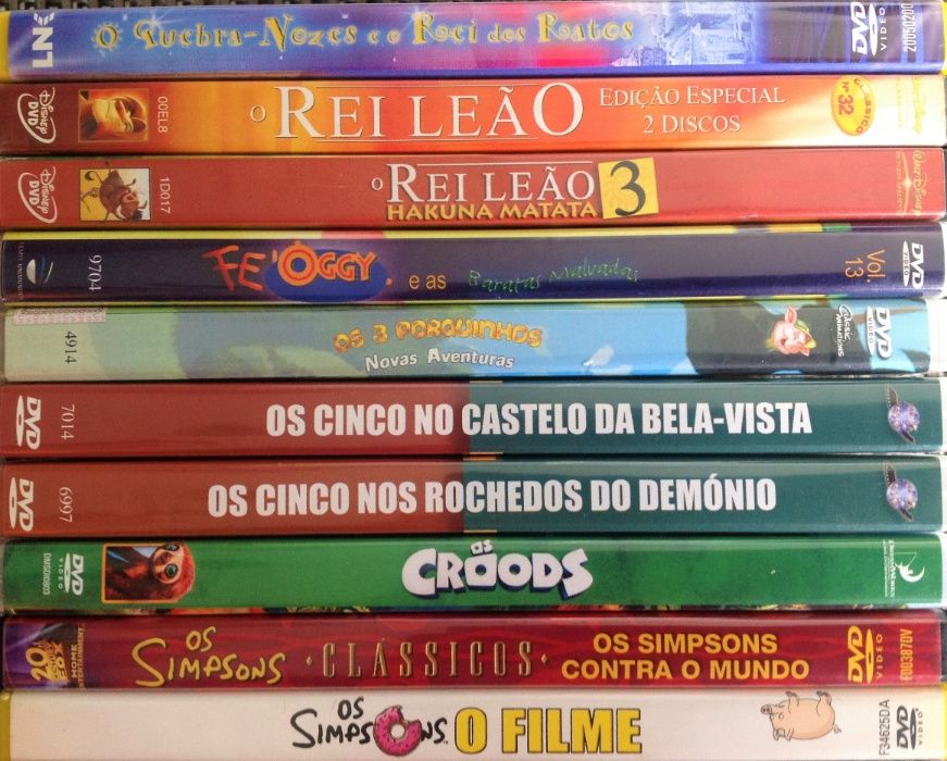 72 DVDs - ANIMAÇÃO - Raros - Como Novos