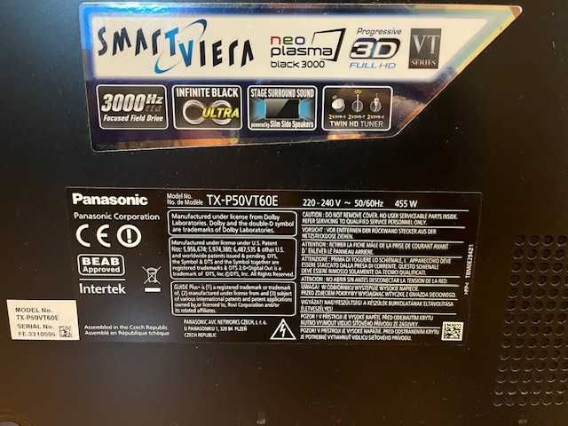 Telewizor Panasonic Plazmowy TX-P50VT60E (Neoplasma 3D)