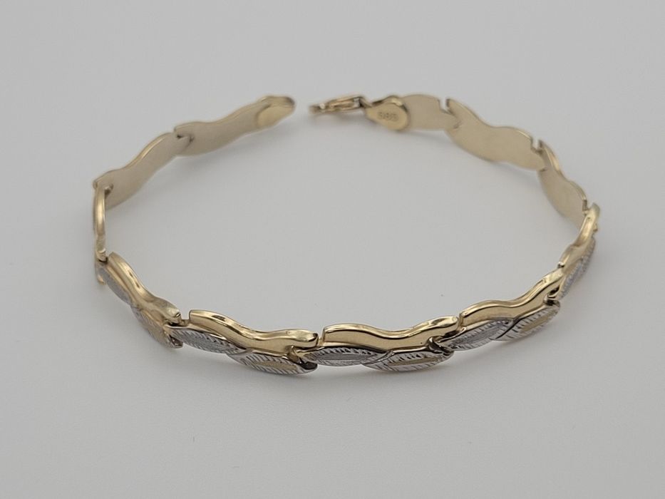 Nowa Złota bransoletka złoto próby 585, rolex 2 kolory Złota