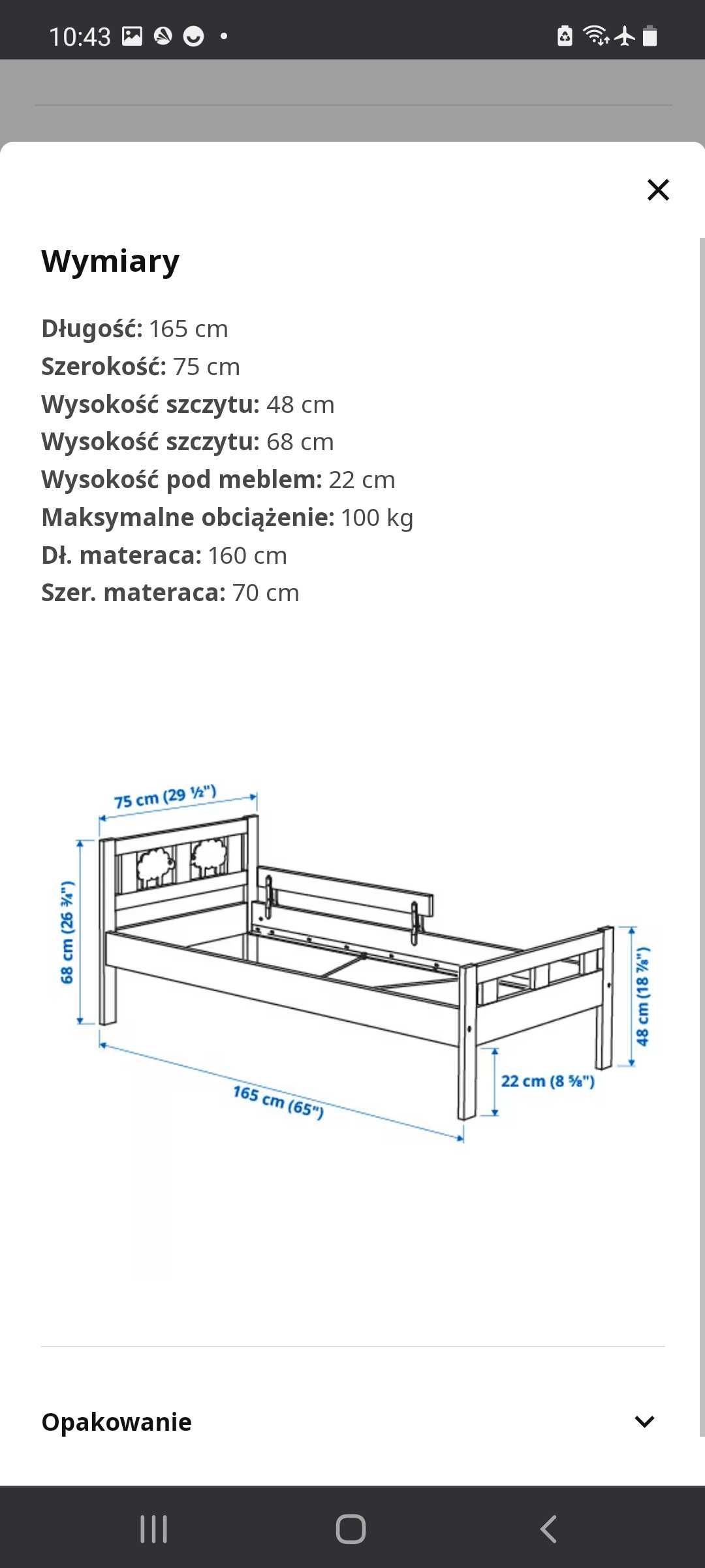 Łóżko dziecięca Ikea Kritter